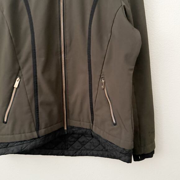 FREE COUNTRY | Jacket Coat Hood Super Softshell Quilted Brown Black | Large - Picture 3 of 7